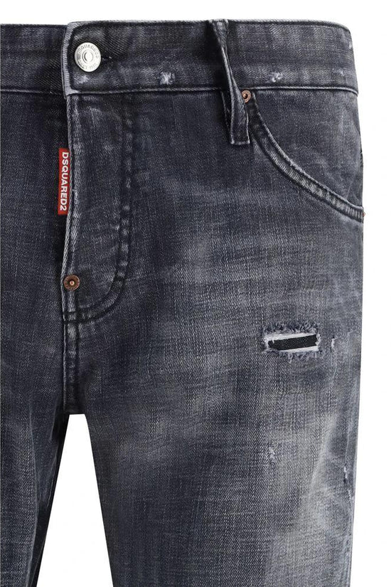 Dsquared² Schwarze Baumwoll-Jeans im Slim Fit by Dsquared²