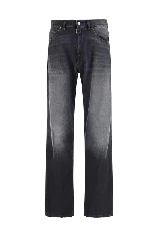 MM6 Schwarze Baumwoll-Jeans mit geradem Bein by MM6