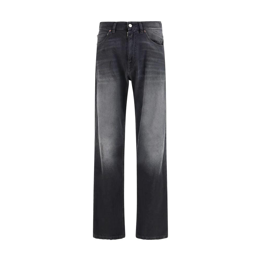 MM6 Schwarze Baumwoll-Jeans mit geradem Bein by MM6