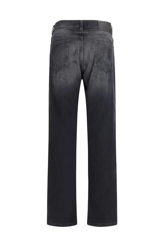 MM6 Schwarze Baumwoll-Jeans mit geradem Bein by MM6