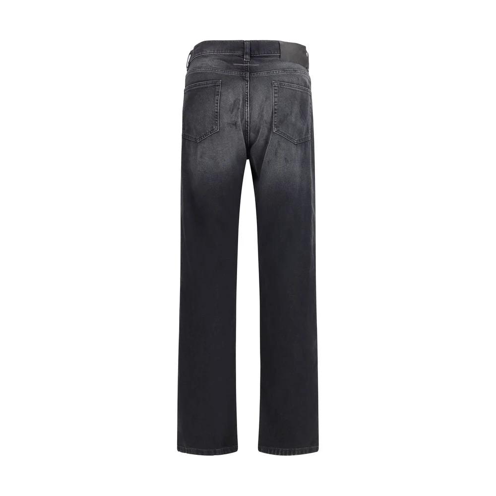 MM6 Schwarze Baumwoll-Jeans mit geradem Bein by MM6