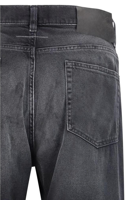 MM6 Schwarze Baumwoll-Jeans mit geradem Bein by MM6