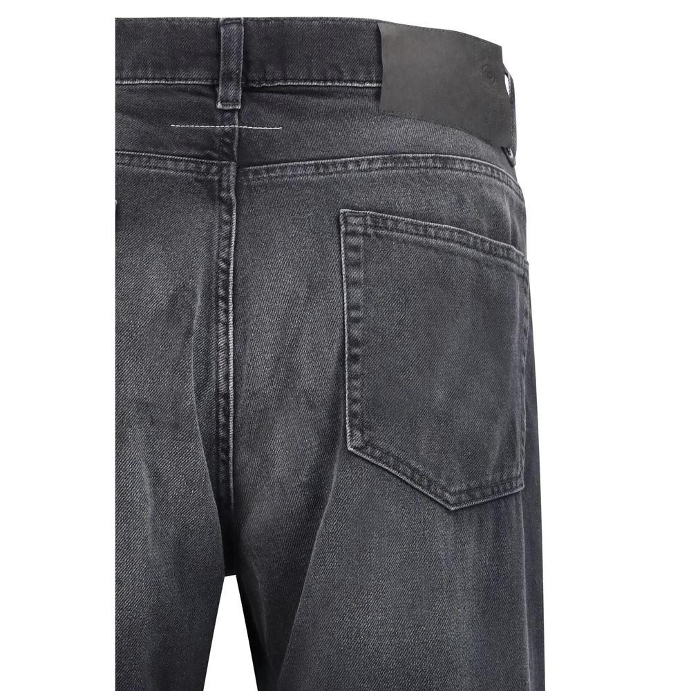 MM6 Schwarze Baumwoll-Jeans mit geradem Bein by MM6