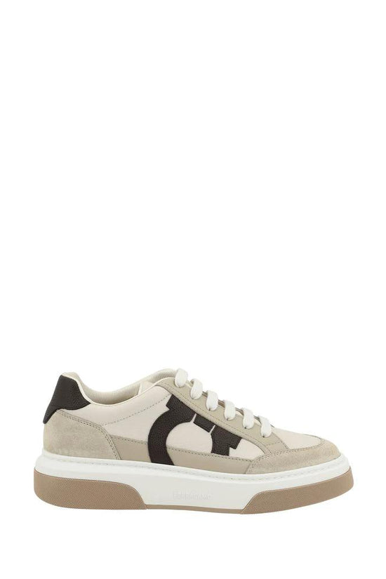 Ferragamo Multicolor Calf Leather Bos Taurus Platform Sneakers by Ferragamo