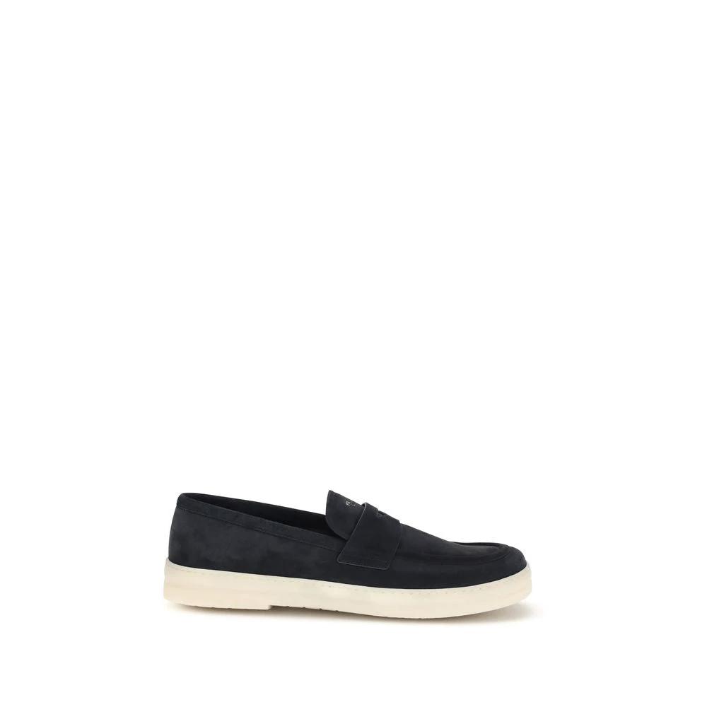 Prada Blaue Kalbsleder Bos Taurus Slipper-Loafer by Prada
