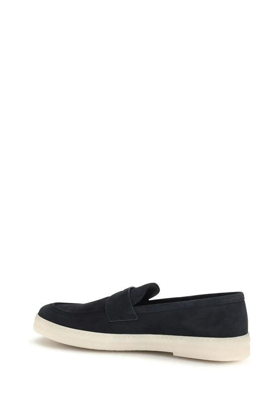 Prada Blaue Kalbsleder Bos Taurus Slipper-Loafer by Prada