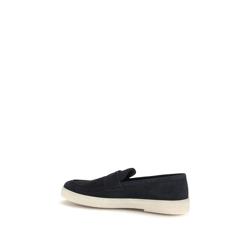Prada Blaue Kalbsleder Bos Taurus Slipper-Loafer by Prada