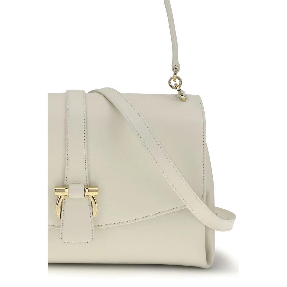 Ferragamo Weiße Schultertasche aus Kalbsleder Bos Taurus by Ferragamo