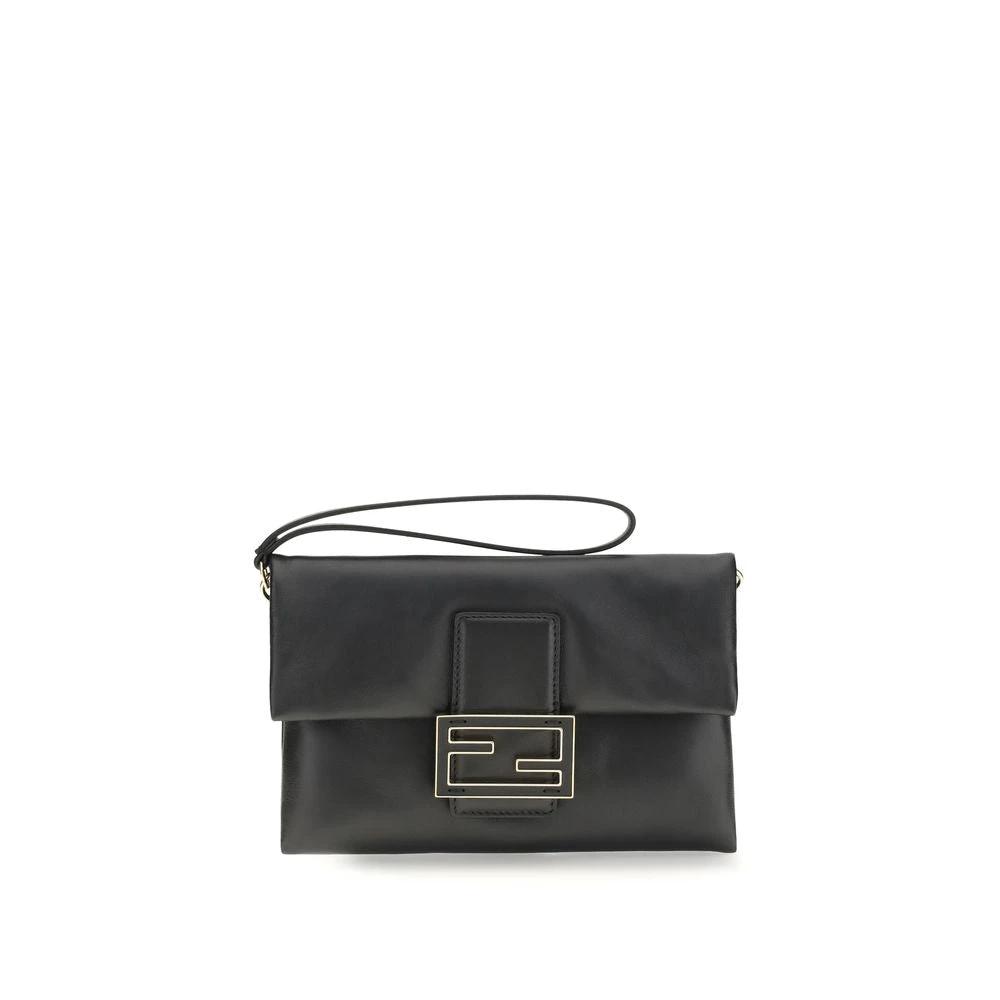 Fendi Schwarze Kalbsleder Bos Taurus Clutch Bag by Fendi