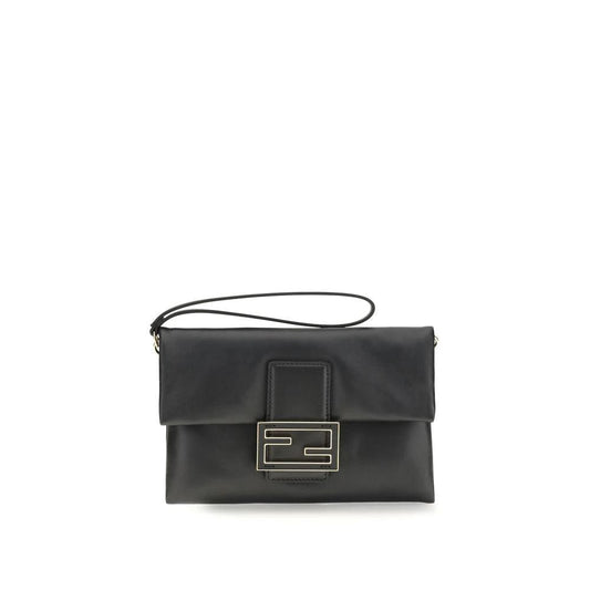 Fendi Schwarze Kalbsleder Bos Taurus Clutch Bag by Fendi