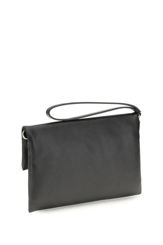Fendi Schwarze Kalbsleder Bos Taurus Clutch Bag by Fendi