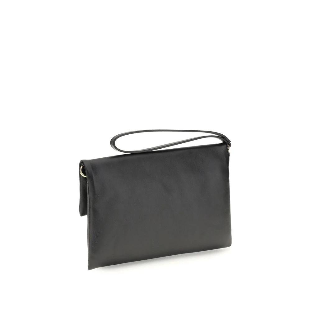 Fendi Schwarze Kalbsleder Bos Taurus Clutch Bag by Fendi