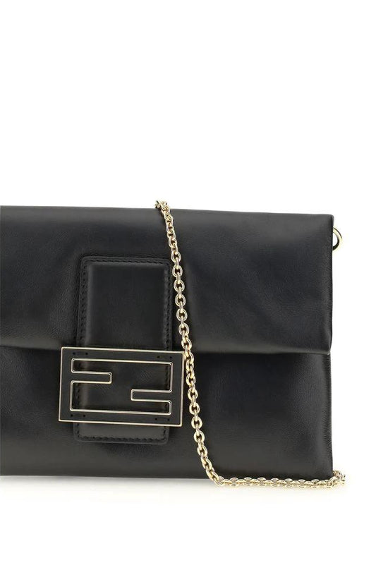 Fendi Schwarze Kalbsleder Bos Taurus Clutch Bag by Fendi