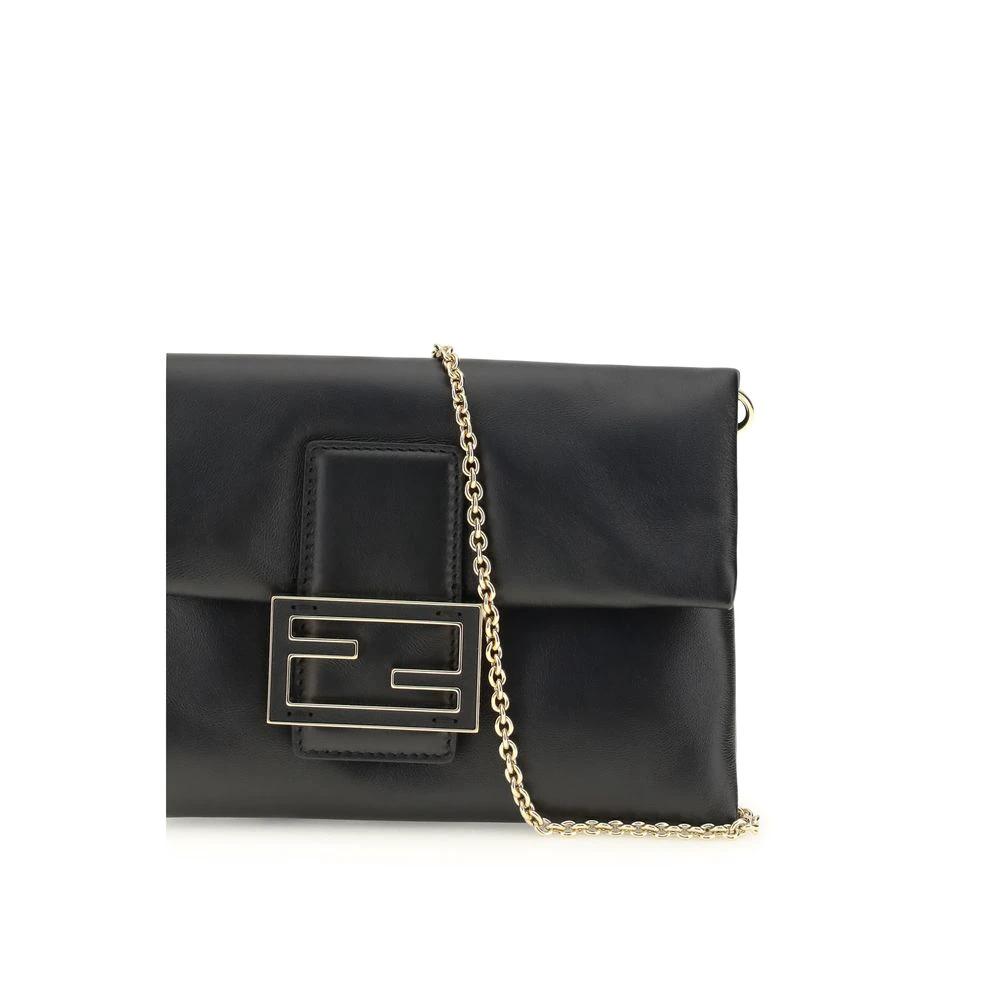 Fendi Schwarze Kalbsleder Bos Taurus Clutch Bag by Fendi