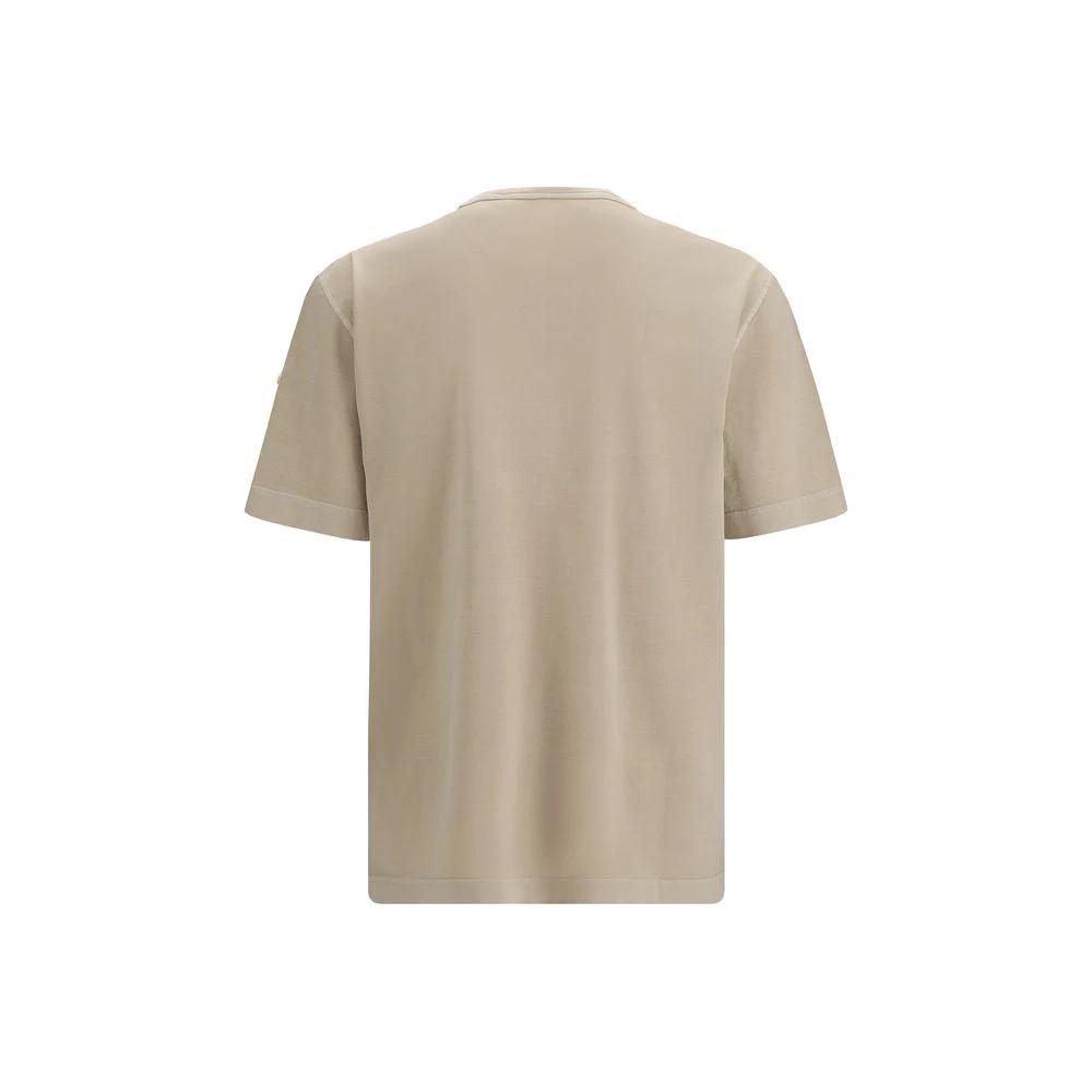Moncler Beige Cotton T-Shirt by Moncler