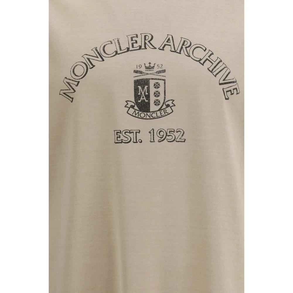 Moncler Beige Cotton T-Shirt by Moncler
