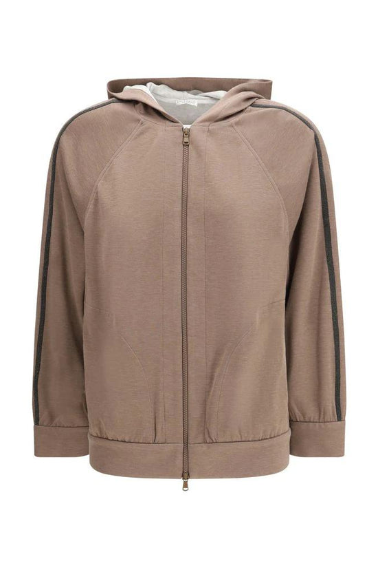 Brunello Cucinelli Cucinelli Braunes Seiden-Sweatshirt by Brunello Cucinelli Cucinelli