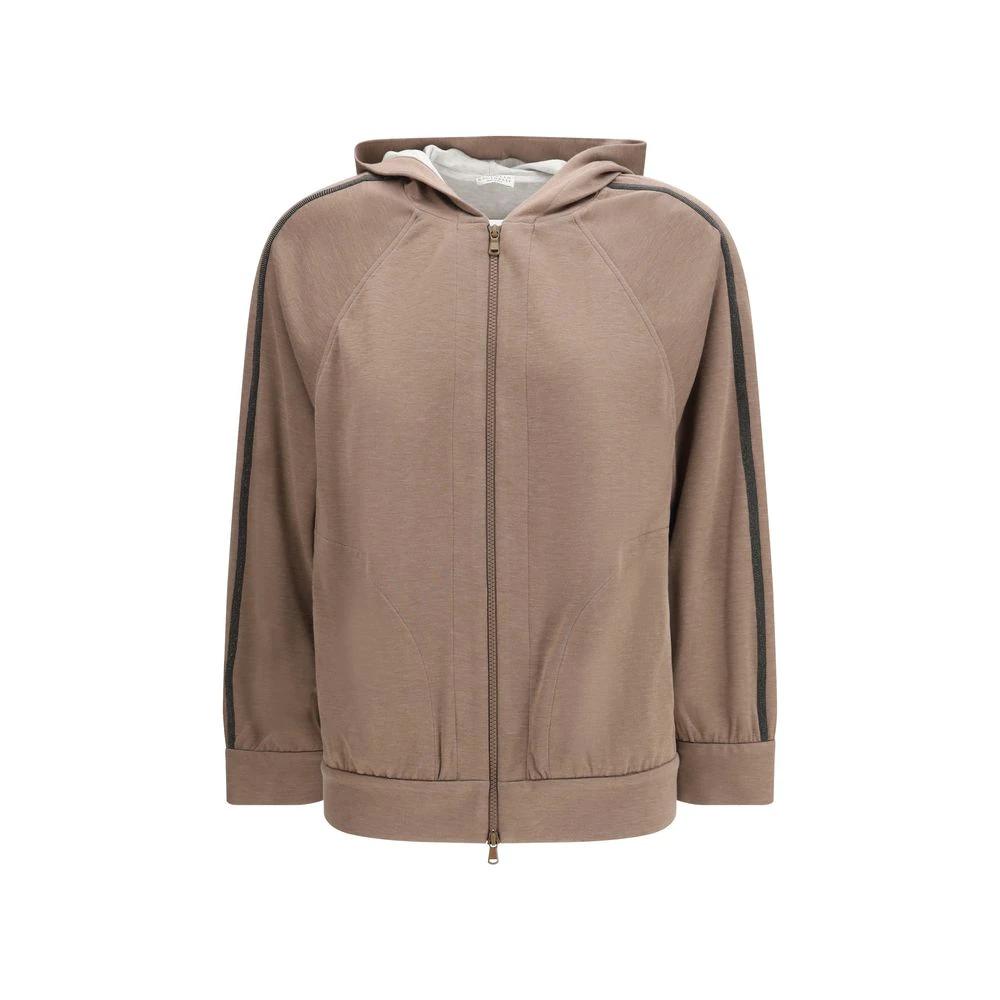 Brunello Cucinelli Cucinelli Braunes Seiden-Sweatshirt by Brunello Cucinelli Cucinelli