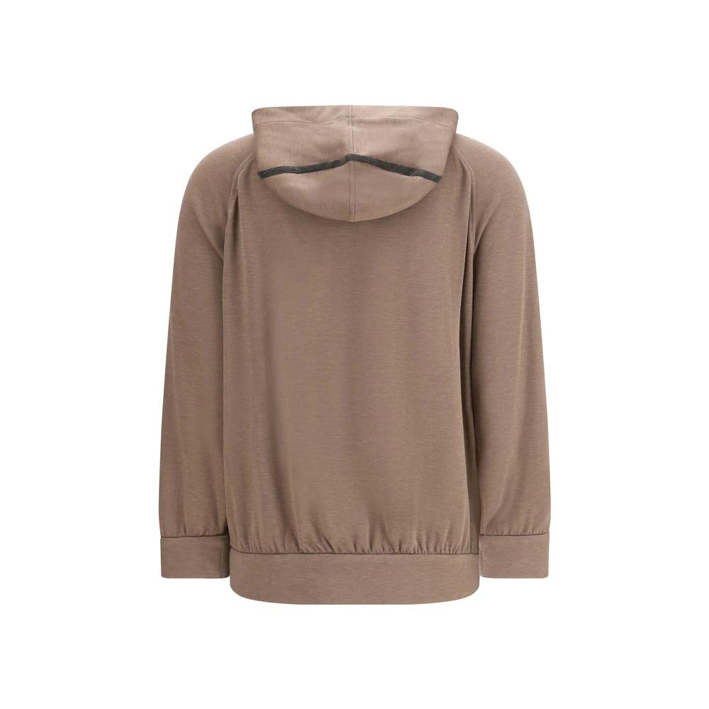 Brunello Cucinelli Braunes Seiden-Sweatshirt by Brunello Cucinelli