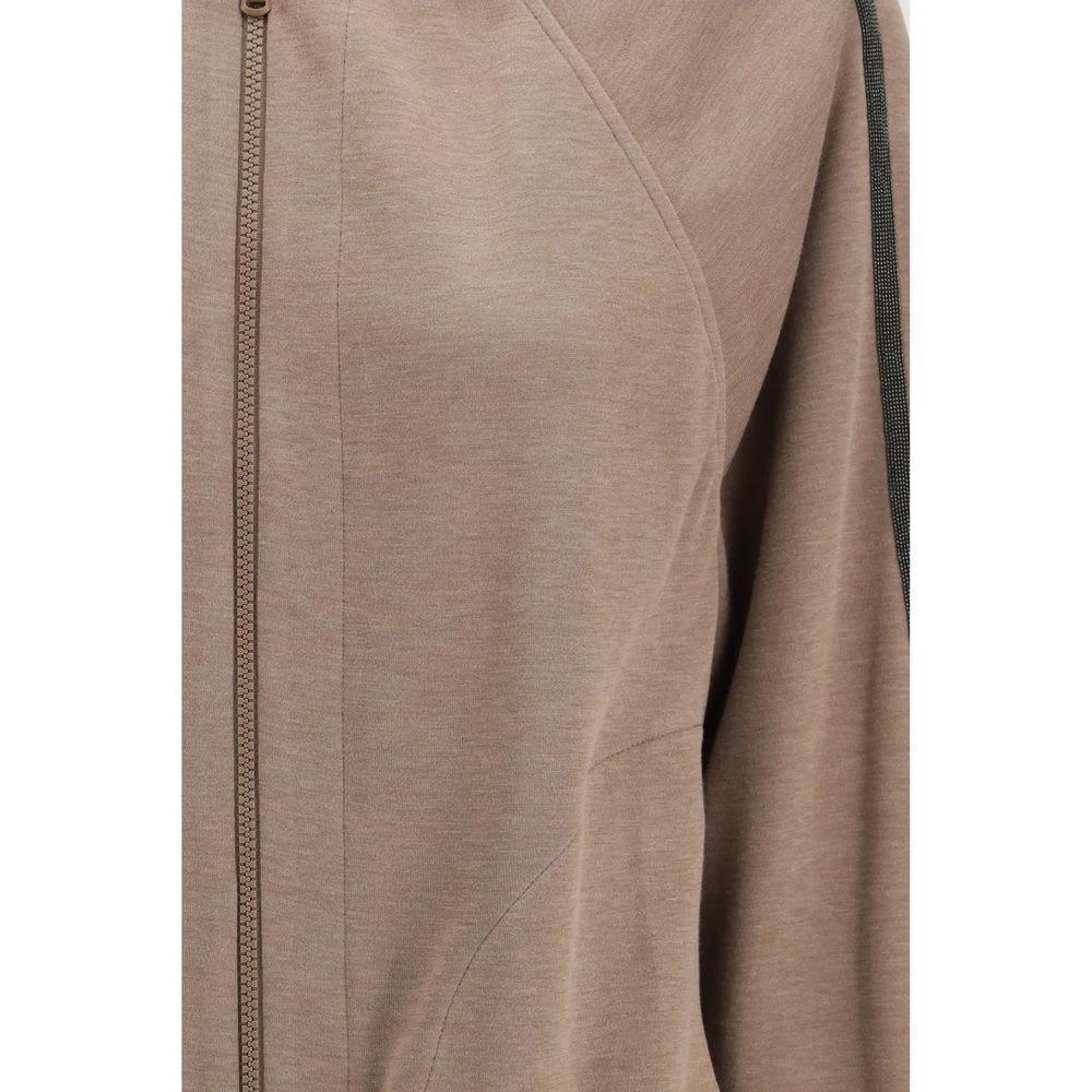 Brunello Cucinelli Braunes Seiden-Sweatshirt by Brunello Cucinelli