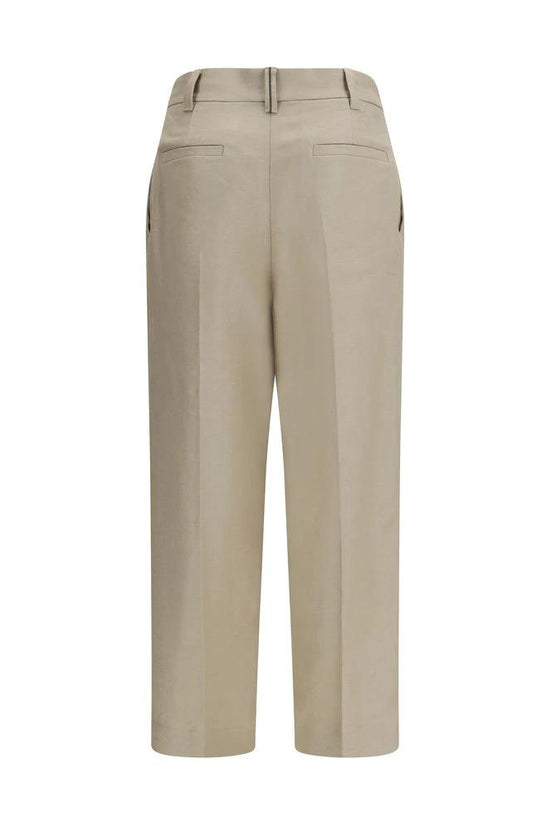 Brunello Cucinelli Beige Leinen Casual Hose by Brunello Cucinelli
