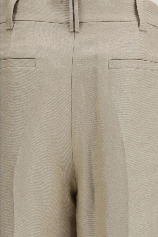 Brunello Cucinelli Beige Leinen Casual Hose by Brunello Cucinelli