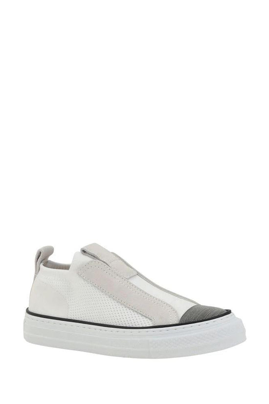 Brunello Cucinelli Weiße Low-Top-Sneaker aus Nylon by Brunello Cucinelli
