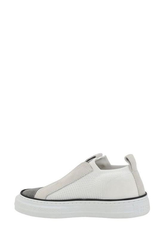 Brunello Cucinelli Weiße Low-Top-Sneaker aus Nylon by Brunello Cucinelli