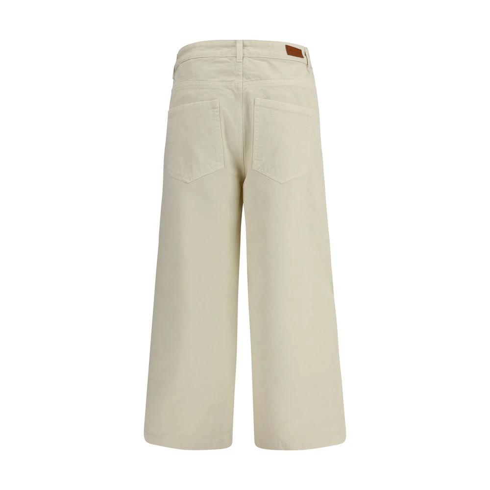 Moncler Beige Cotton Casual Pants by Moncler