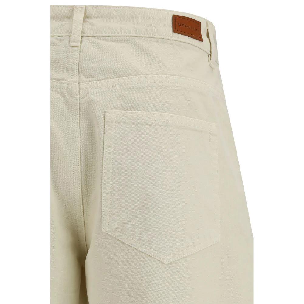 Moncler Beige Cotton Casual Pants by Moncler