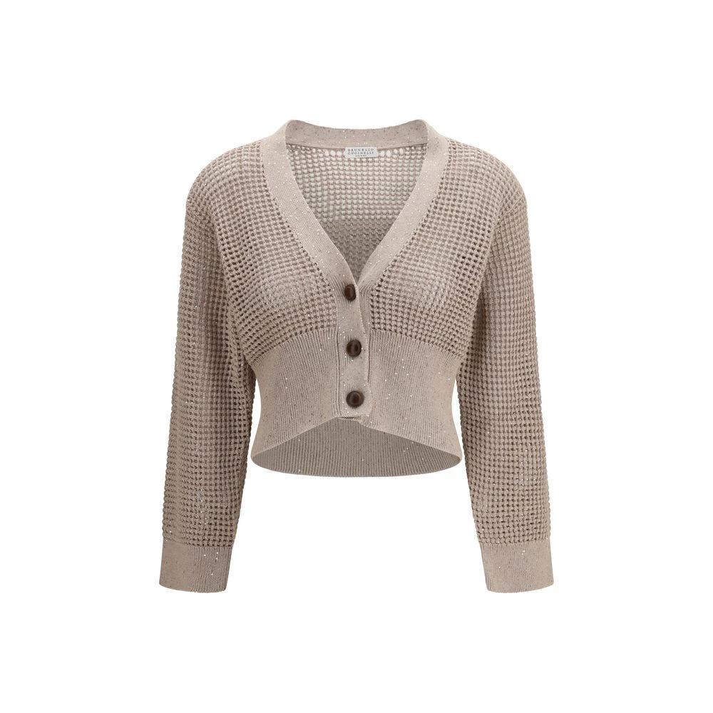 Brunello Cucinelli Cucinelli Beige Cotton Cardigan by Brunello Cucinelli Cucinelli