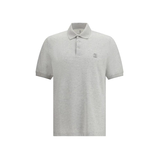Brunello Cucinelli Graues Poloshirt aus Baumwolle by Brunello Cucinelli
