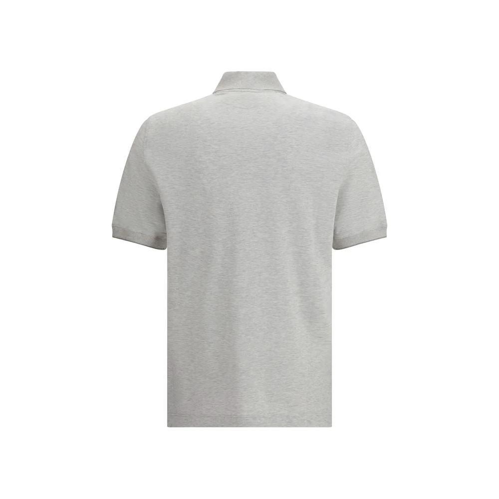 Brunello Cucinelli Graues Poloshirt aus Baumwolle by Brunello Cucinelli