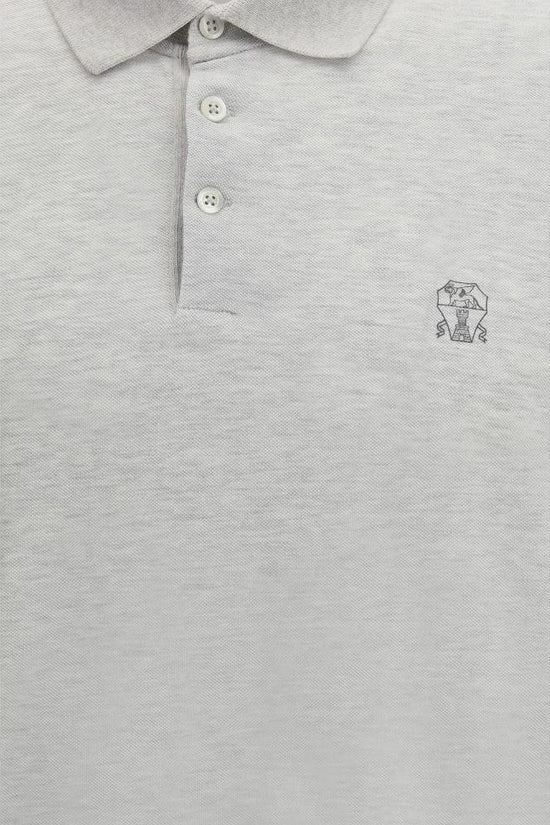 Brunello Cucinelli Graues Poloshirt aus Baumwolle by Brunello Cucinelli
