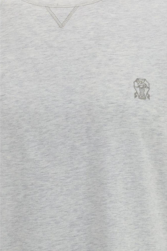 Brunello Cucinelli Graues Baumwoll-T-Shirt by Brunello Cucinelli