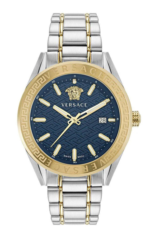 Versace Graue Edelstahl-Dresswatch by Versace
