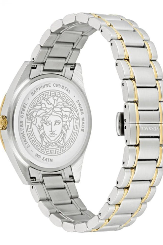 Versace Graue Edelstahl-Dresswatch by Versace