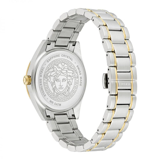 Versace Graue Edelstahl-Dresswatch by Versace