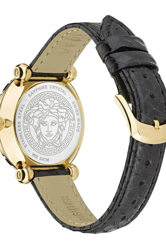 Versace Schwarze Pelz-Kleideruhr by Versace