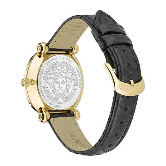 Versace Schwarze Pelz-Kleideruhr by Versace