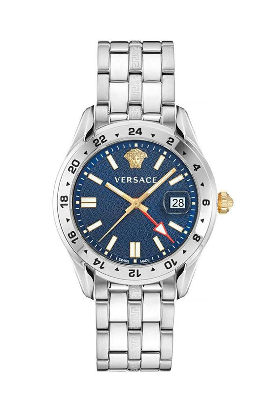 Versace Graue Edelstahl-Kleideruhr by Versace