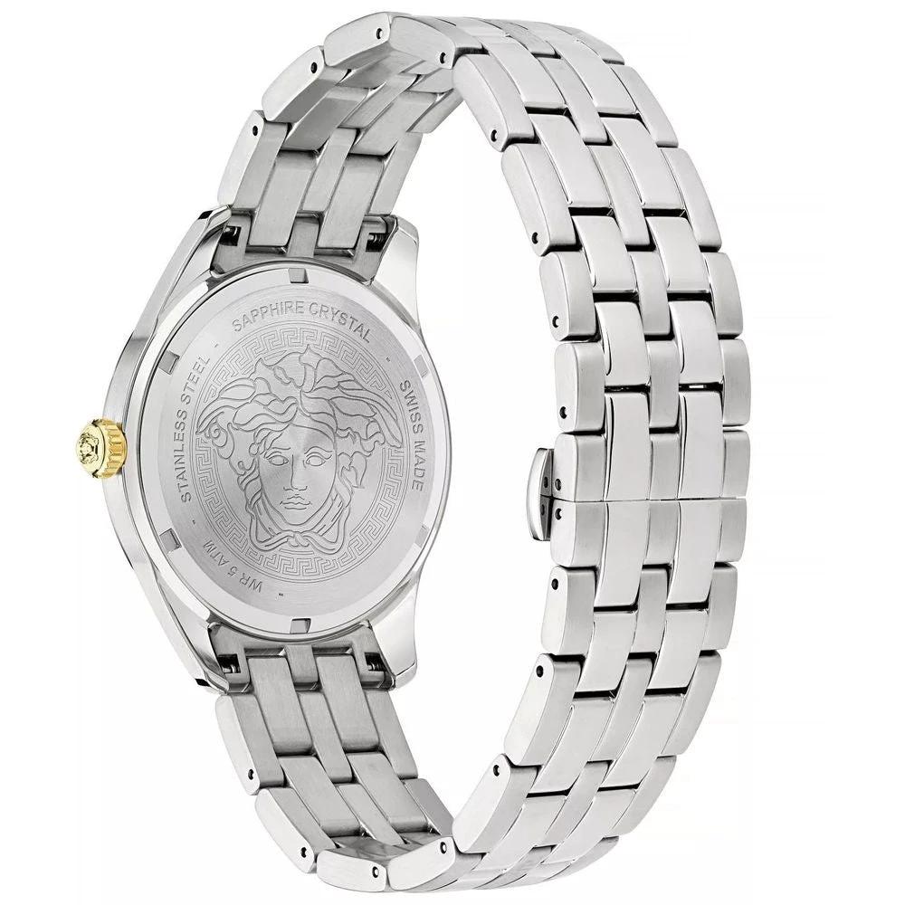 Versace Graue Edelstahl-Kleideruhr by Versace