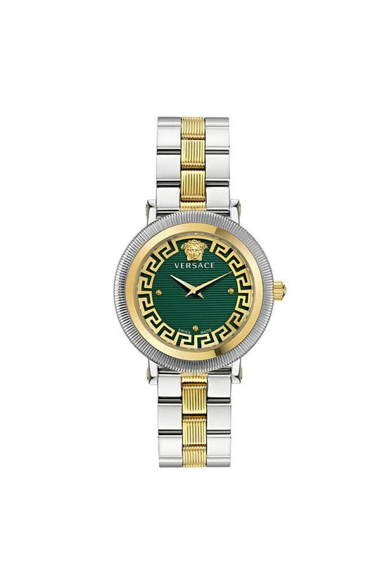 Versace Graue Edelstahl-Dresswatch by Versace