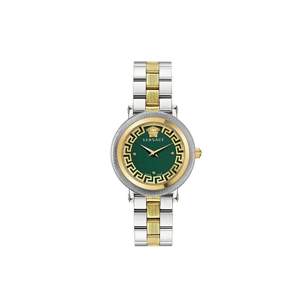 Versace Graue Edelstahl-Dresswatch by Versace