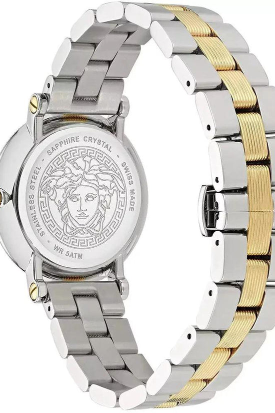 Versace Graue Edelstahl-Dresswatch by Versace