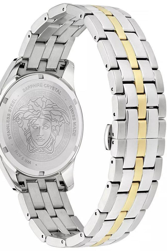 Versace Graue Edelstahl-Kleideruhr by Versace