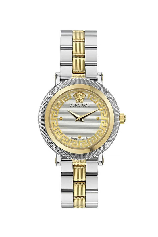 Versace Graue Edelstahl-Kleideruhr by Versace