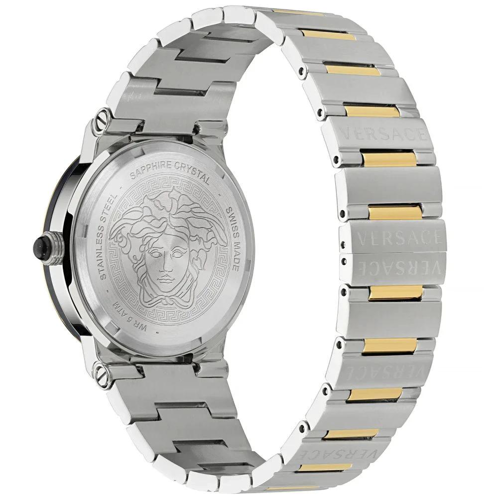 Versace Graue Edelstahl-Kleideruhr by Versace