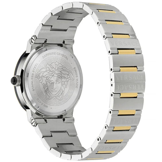 Versace Graue Edelstahl-Kleideruhr by Versace