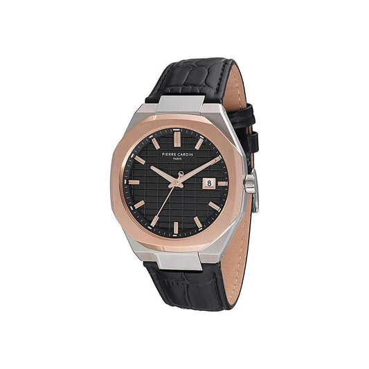 Pierre Cardin Schwarze Lederkleideruhr by Pierre Cardin